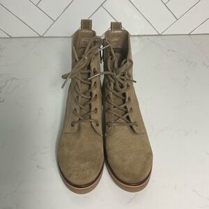 Blondo  Lena Lace-Up Boots in Taupe Suede